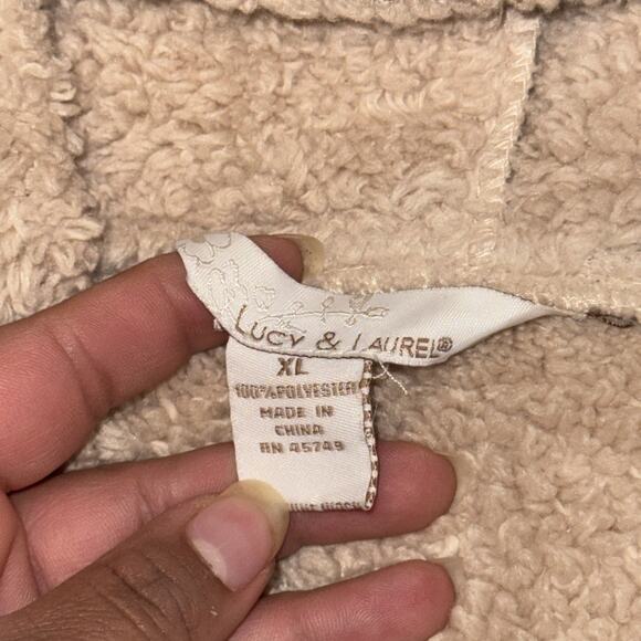 Lucy & Laurel Hooded Vest Womens XL Brown Suede Winter Faux Fur Lining Full Zip - Picture 4 of 7